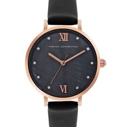 French Connection Women Embellished Dial & Black Leather Straps Analogue Watch FCN00065B-picture-19