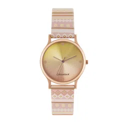 TEAL BY CHUMBAK Women Peach-Coloured Brass Dial & Multicoloured Straps Analogue Watch-picture-12