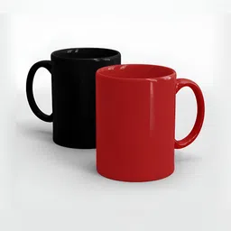 Home Decor Expert Red & Black 2 Pieces Ceramic Glossy Mugs 300 ml Each-picture-31