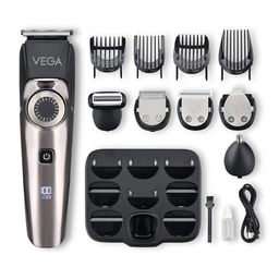 VEGA Men VHTH-32 9-in-1 Pro Multi Grooming Trimmer - Gunmetal-Toned & Black-picture-2