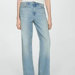 MANGO Women Straight Fit Heavy Fade Stretchable Jeans-image-82