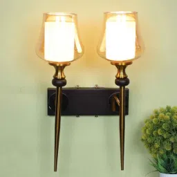 Phiora Gold and Brown Iron Wall Light | E27 holder | without Bulb | Eliante by Jainsons Lights-picture-31