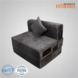 seventh heaven Relax 8 Inch PU Foam (72x30) 1 Seater Sofa Cum Mattress In Light Grey Colour image 5