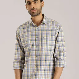Indian Terrain Chiseled Slim Fit Tartan Checked Pure Cotton Casual Shirt-picture-20