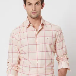 Mufti spread collar Long Sleeves Slim Fit Checked Casual Cotton Shirt-picture-15