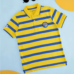 Pantaloons Junior Boys Striped Polo Collar Cotton T-shirt-picture-40