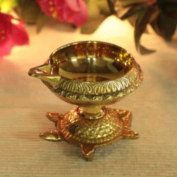 Golden Brass Kuber Tortoise Diwali Diyas By Hazel-picture-5