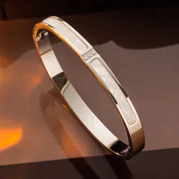 Jewels Galaxy Stainless Steel Silver-Plated Bangle-Style Bracelet-picture-32