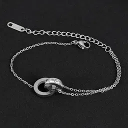 Jewels Galaxy Silver-Plated Cubic Zirconia Studded Anti-Tarnish Wraparound Bracelet-picture-45