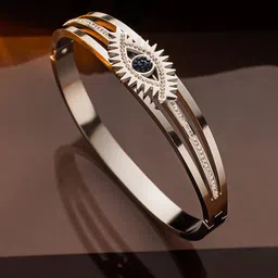 Designs & You American Diamond Silver-Plated Stainless Steel Bangle-Style Bracelet-picture-16