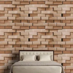 Jaamso Royals Brown 3D Brick Self Adhesive Removable Wallpaper-image-76