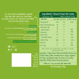 Gladful Almondy Protein Mini Cookies - 1 Jar - 150 Gms image 3