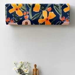 Cortina Blue & Yellow Printed Air Conditioner Cover-picture-35