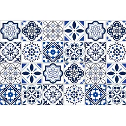 Asian royal White & Blue Printed Self Adhesive Wall Sticker-picture-12