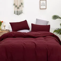Sleeping Owls- because your sleep matters Maroon Cotton 400 GSM Double Bed Comforter-picture-12