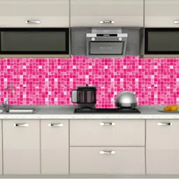 Asian royal Pink Printed Self-Adhesive Tiles Wallpaper-image-9