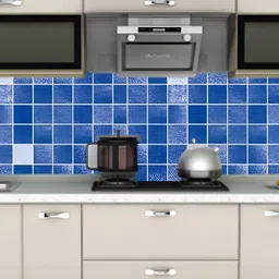 Asian royal Blue & White Abstract Printed Self-Adhesive Waterproof Wall Sticker-image-29