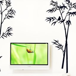 Jaamso Royals Black Bamboo Printed Self-Adhesive Removable Wall Sticker-picture-0