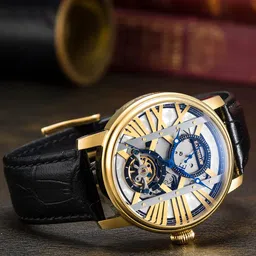 EARNSHAW Men Leather Bracelet Style Straps Analogue Automatic Watch ES-8095-02-image-1