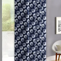 OASIS Blue & White Geometric Door Curtain-image-82