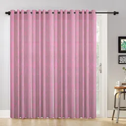 HOSTA HOMES Pink Set of 4 Geometric Long Door Curtain-picture-41