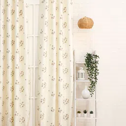 Ariana Beige & Off White Floral Printed Black Out Door Curtain-picture-15