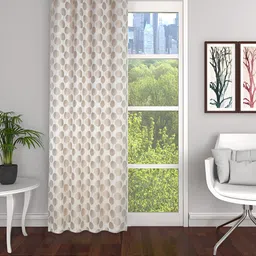 THE CONVERSION Gold-Toned Floral Room Darkening Long Door Curtain-image-46