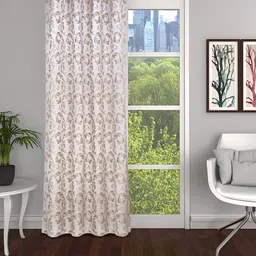 THE CONVERSION Gold Toned Floral Long Door Curtain-image-45