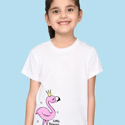 NUSYL Girls Graphic  Printed Round Neck Short Sleeves T-shirt image 1