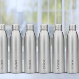 BOROSIL 6 Pieces Stainless Steel Single Wall Vacuum Water Bottles 950 ml-picture-33