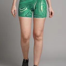 AESTHETIC NATION Women Abstract Printed Slim Fit High-Rise Hot Pants Shorts-Rapid-Dry-picture-54