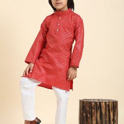 Pro-Ethic STYLE DEVELOPER Boys Floral Printed Regular Kurta With Pyjamas-picture-34