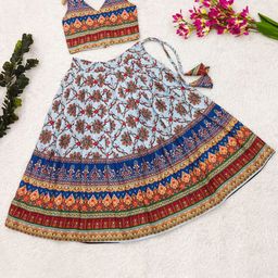 BAESD Girls Printed Foil Print Ready to Wear Lehenga &-picture-20