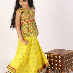 Superminis Girls Floral Printed Pure Cotton Ready to Wear Lehenga Choli-picture-13