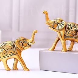 CraftVatika Gold-Toned & Black 2 Pieces Metal Idol Showpiece-picture-18