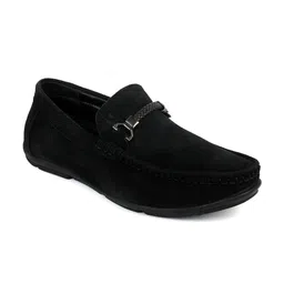 BRATVA Men Black Leather Loafers-image-12