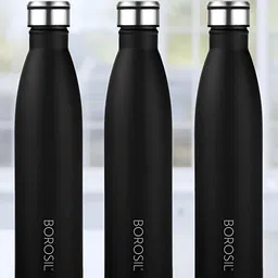 BOROSIL Black Set of 3 Stainless Steel Printed Water Bottle-picture-18