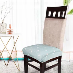 STITCHNEST Green & White 4 Pieces Printed Half Chair Cover-picture-30