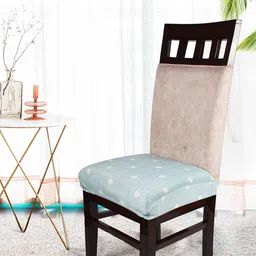 STITCHNEST Green & White 6 Pieces Printed Chair Covers-picture-26