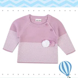 MeeMee Infant Girls Mauve & Pink Self-Design Pullover Sweater-picture-37