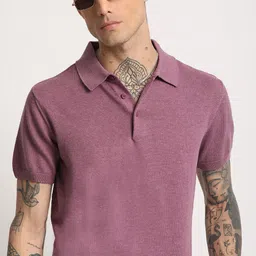 THE BEAR HOUSE Men Solid Regular Fit Cotton Polo Collar T-Shirt-picture-48