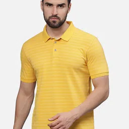 t-base Men Striped Polo Collar T-shirt image 1