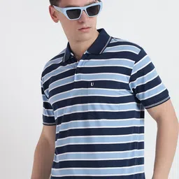 UNIBERRY Men Striped Polo Collar T-shirt-image-88