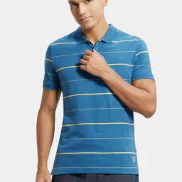 Jockey Men Blue Striped Polo Collar T-shirt-picture-17