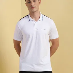 Allen Solly Men Typography Printed Polo Collar Cotton T-shirt image 1