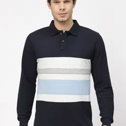 Kalt Striped Polo Collar Cotton Casual T-shirt-picture-31