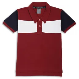 Friskers Boys Colourblocked Cotton Polo Collar Short Sleeves Casual T-shirt-image-43