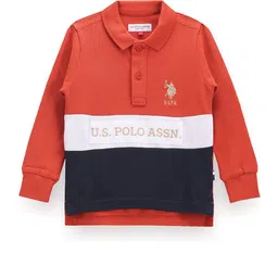 U.S. Polo Assn. Kids Boys Orange Polo Collar T-shirt image 1