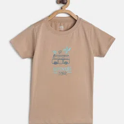 MINI KLUB Boys Beige Printed Mandarin Collar T-shirt-picture-19