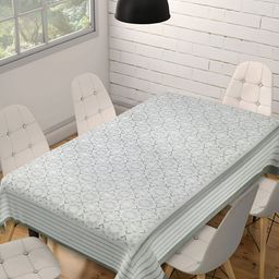 Texstylers Grey & White Ethnic Motifs Printed Printed Cotton Table Cover-picture-20